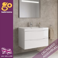 900mm White Gloss Vanity Unit