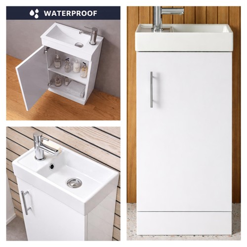 White bathroom vanity unit - vanity,