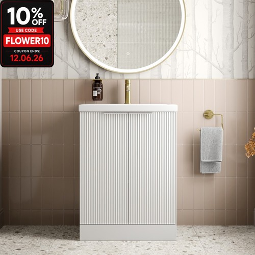 Bathroom vanity unit fluted - vanity,