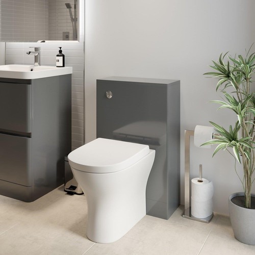 Grey bathroom furniture vanity - bathroom,