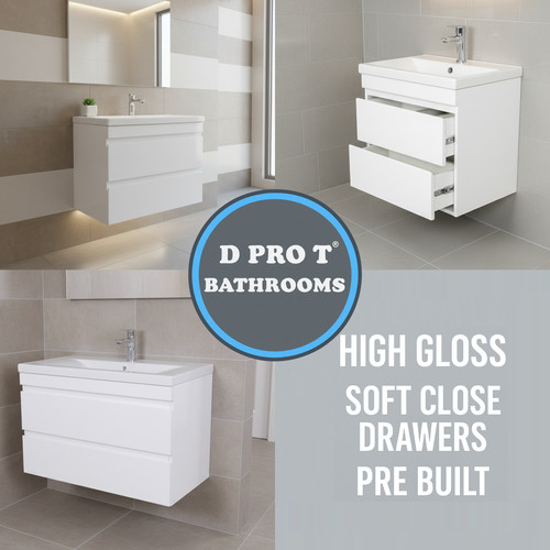 Gloss white wall - hung, vanity